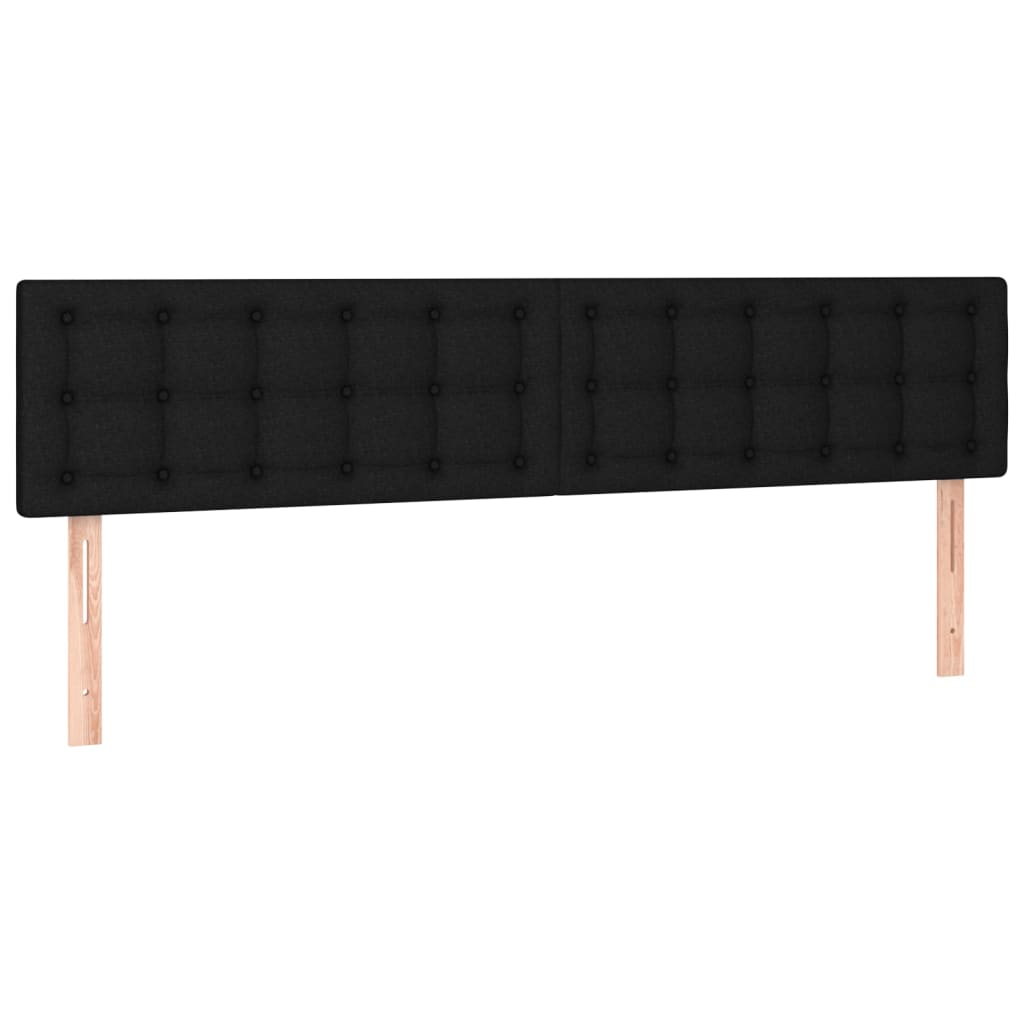 vidaXL Tăblii de pat, 2 buc, negru, 90x5x78/88 cm, textil