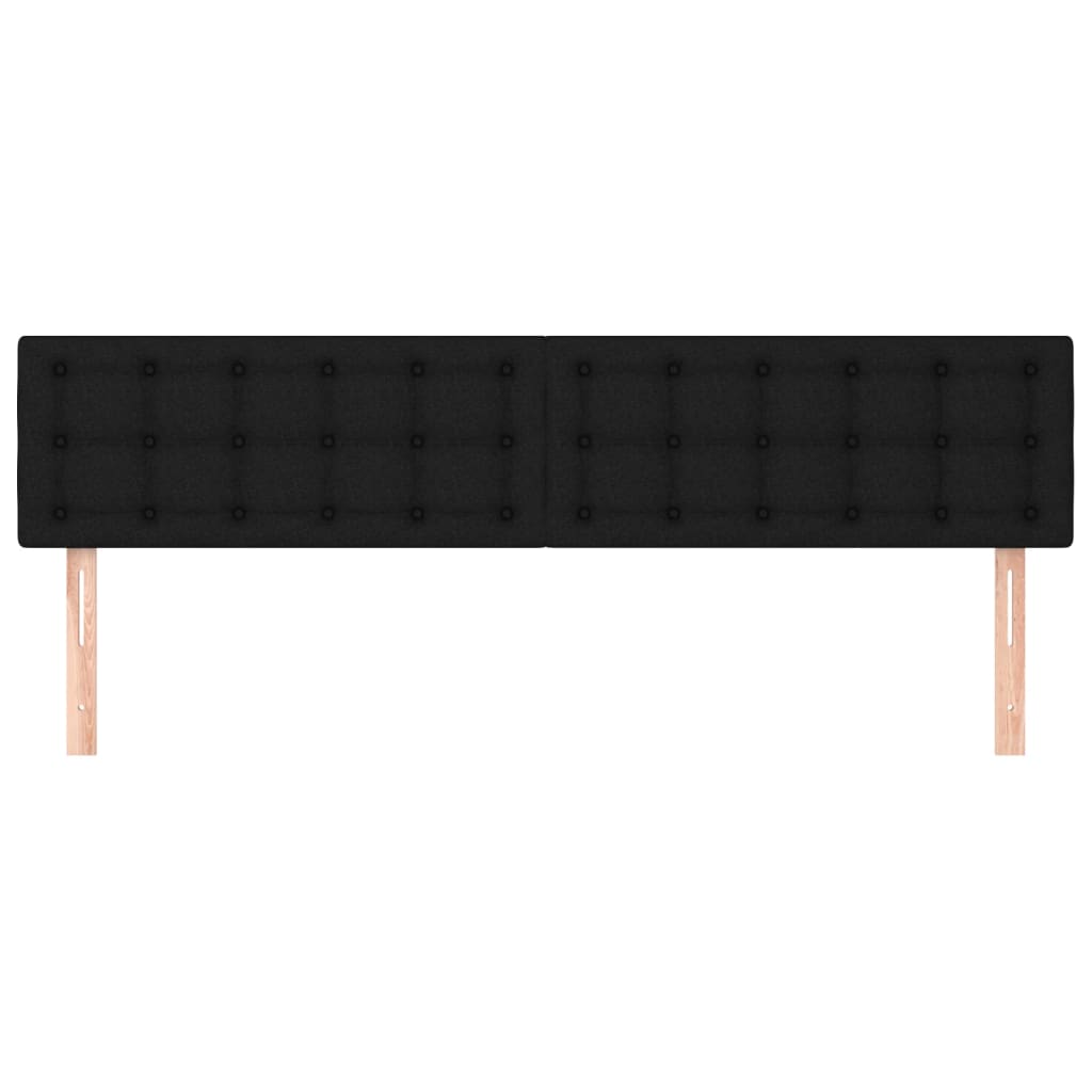 vidaXL Tăblii de pat, 2 buc, negru, 90x5x78/88 cm, textil
