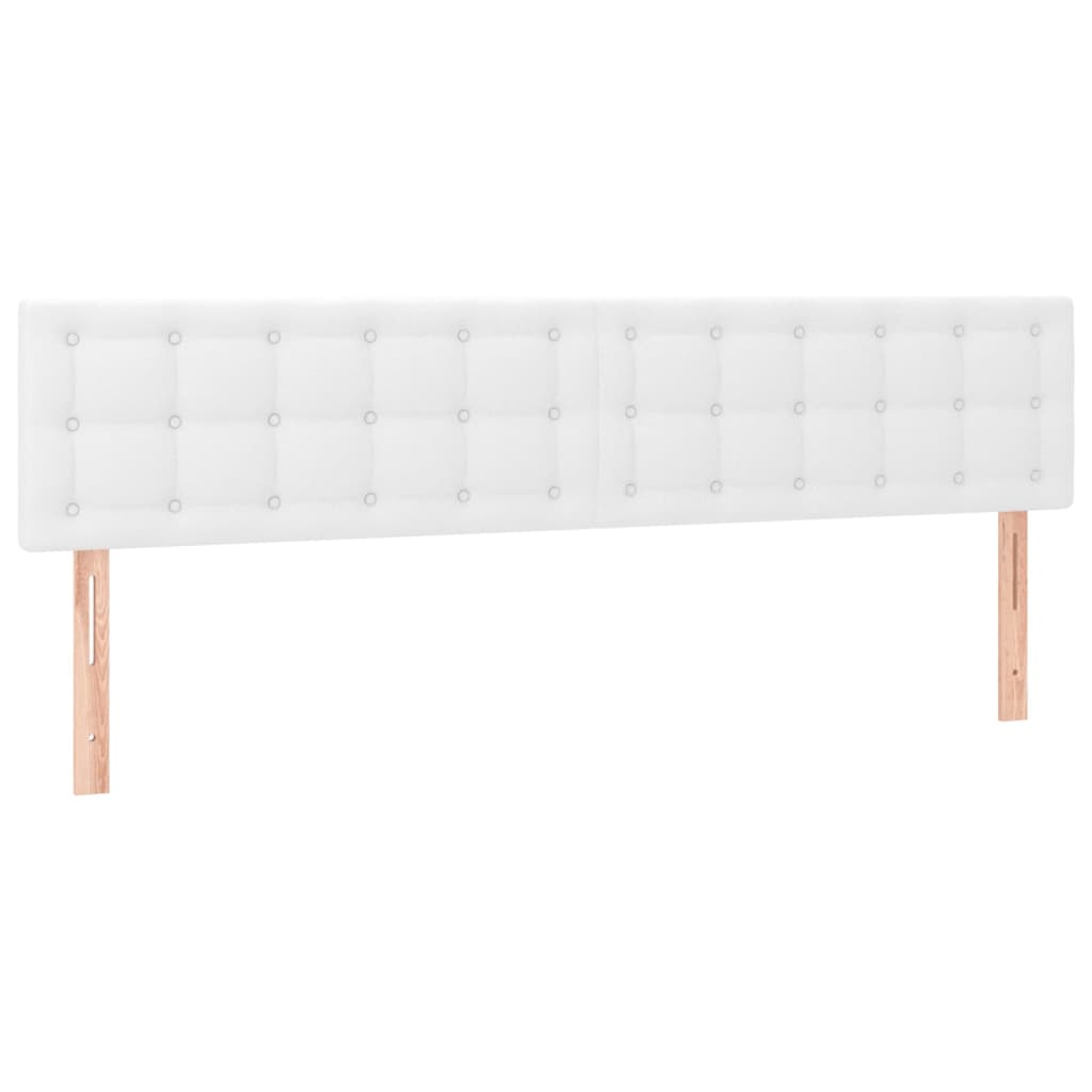 vidaXL Tăblii de pat, 2 buc, alb, 90x5x78/88 cm, piele ecologică vidaXL Tăblii de pat, 2 buc, alb, 90x5x78/88 cm, piele ecologică