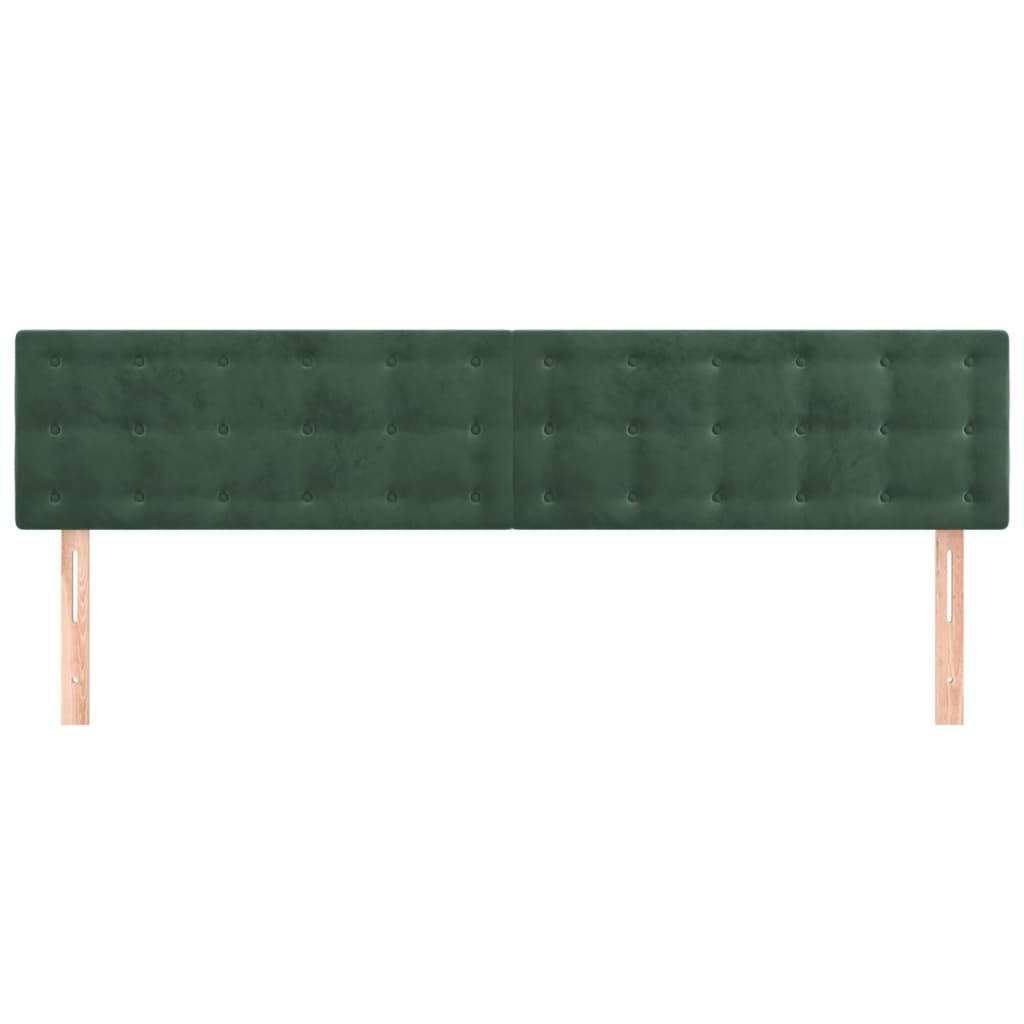 vidaXL Tăblii de pat, 2 buc, verde închis, 90x5x78/88 cm, catifea