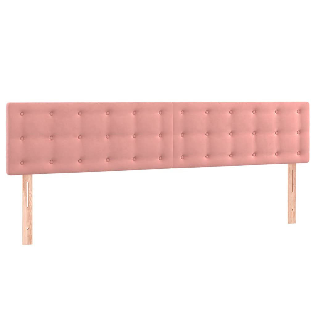 vidaXL Tăblii de pat, 2 buc, roz, 90x5x78/88 cm, catifea vidaXL Tăblii de pat, 2 buc, roz, 90x5x78/88 cm, catifea