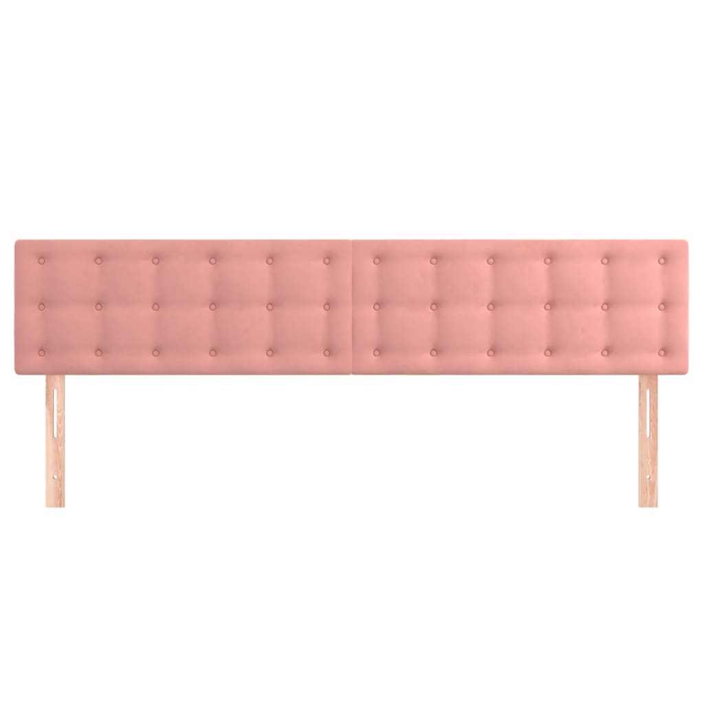 vidaXL Tăblii de pat, 2 buc, roz, 90x5x78/88 cm, catifea vidaXL Tăblii de pat, 2 buc, roz, 90x5x78/88 cm, catifea