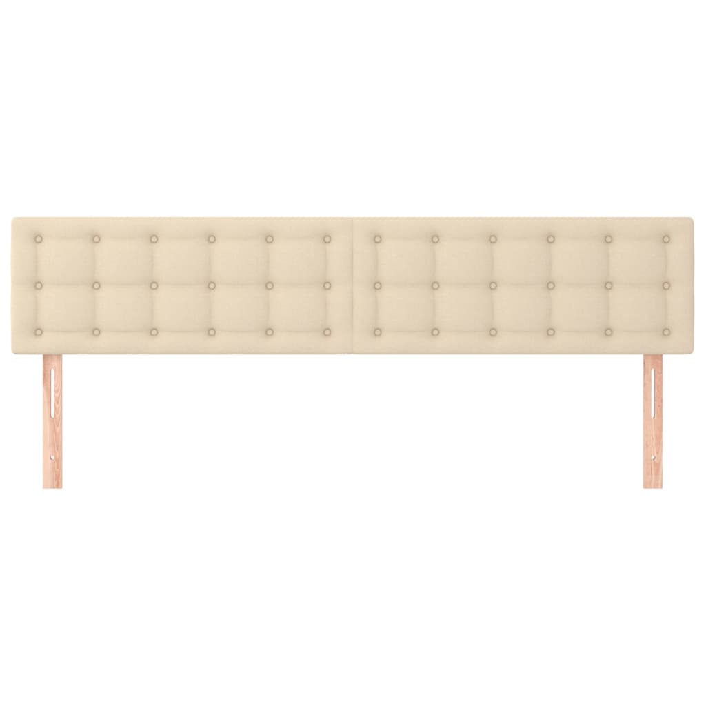 vidaXL Tăblii de pat, 2 buc, crem, 100x5x78/88 cm, textil