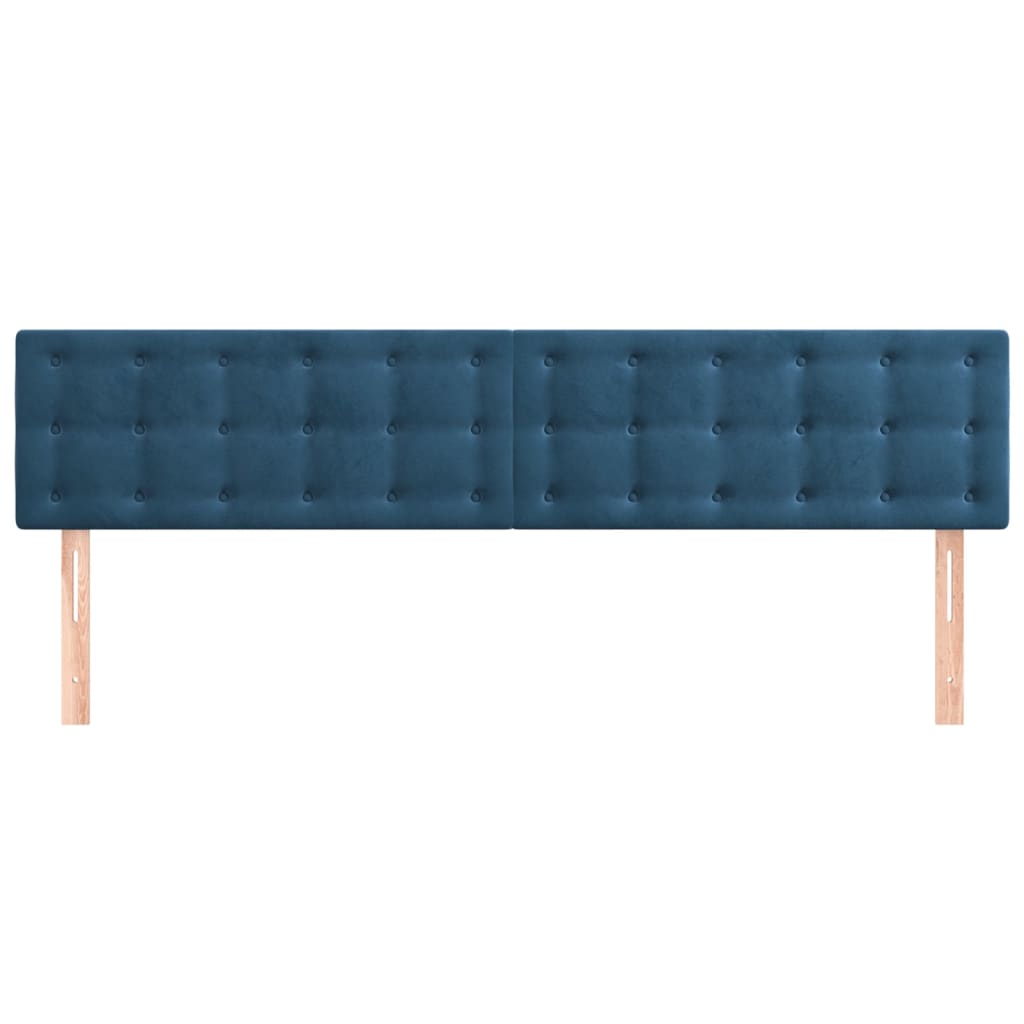 vidaXL Tăblii de pat, 2 buc, albastru închis, 100x5x78/88 cm, catifea