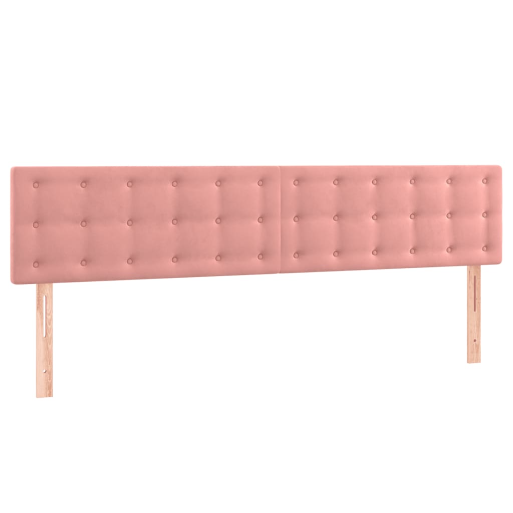 vidaXL Tăblii de pat, 2 buc, roz, 100x5x78/88 cm, catifea vidaXL Tăblii de pat, 2 buc, roz, 100x5x78/88 cm, catifea