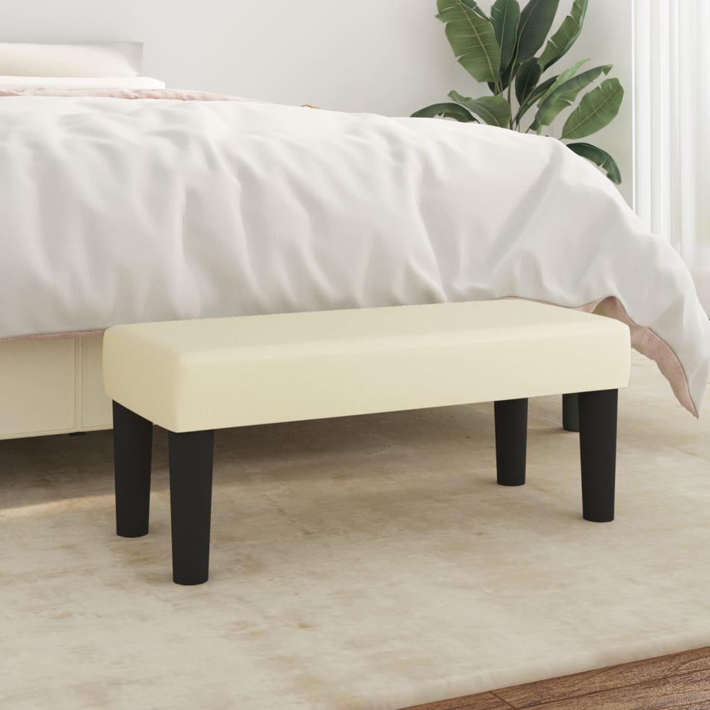 vidaXL Bancă, crem, 70x30x30 cm, piele ecologică
