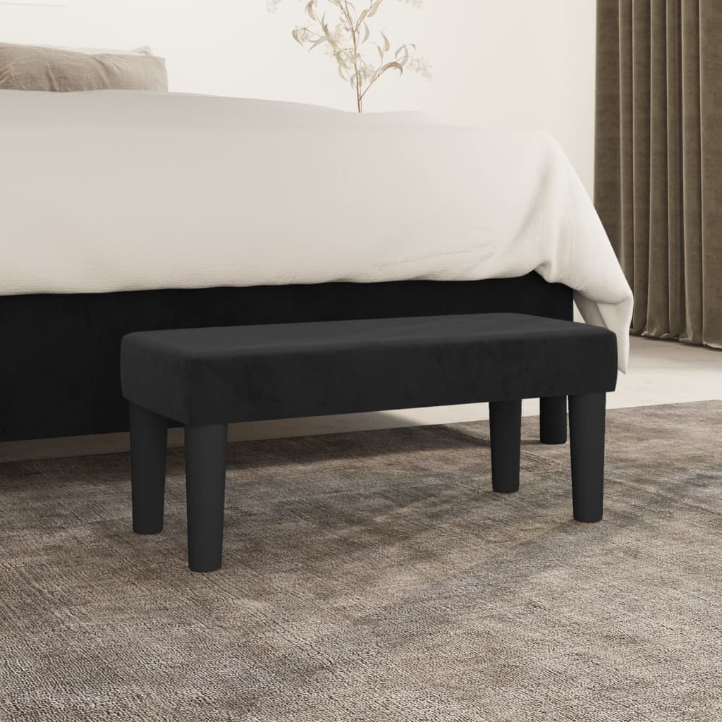 vidaXL Bancă, negru, 70x30x30 cm, textil vidaXL Bancă, negru, 70x30x30 cm, textil