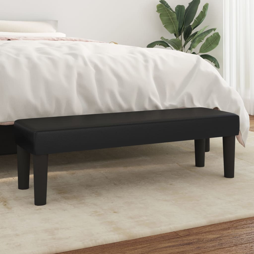vidaXL Bancă, negru, 100x30x30 cm, piele ecologică vidaXL Bancă, negru, 100x30x30 cm, piele ecologică