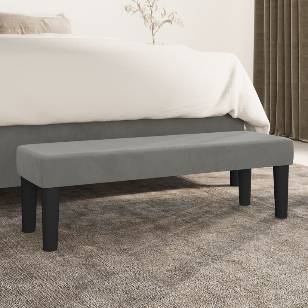 vidaXL Bancă, gri deschis, 100x30x30 cm, catifea vidaXL Bancă, gri deschis, 100x30x30 cm, catifea