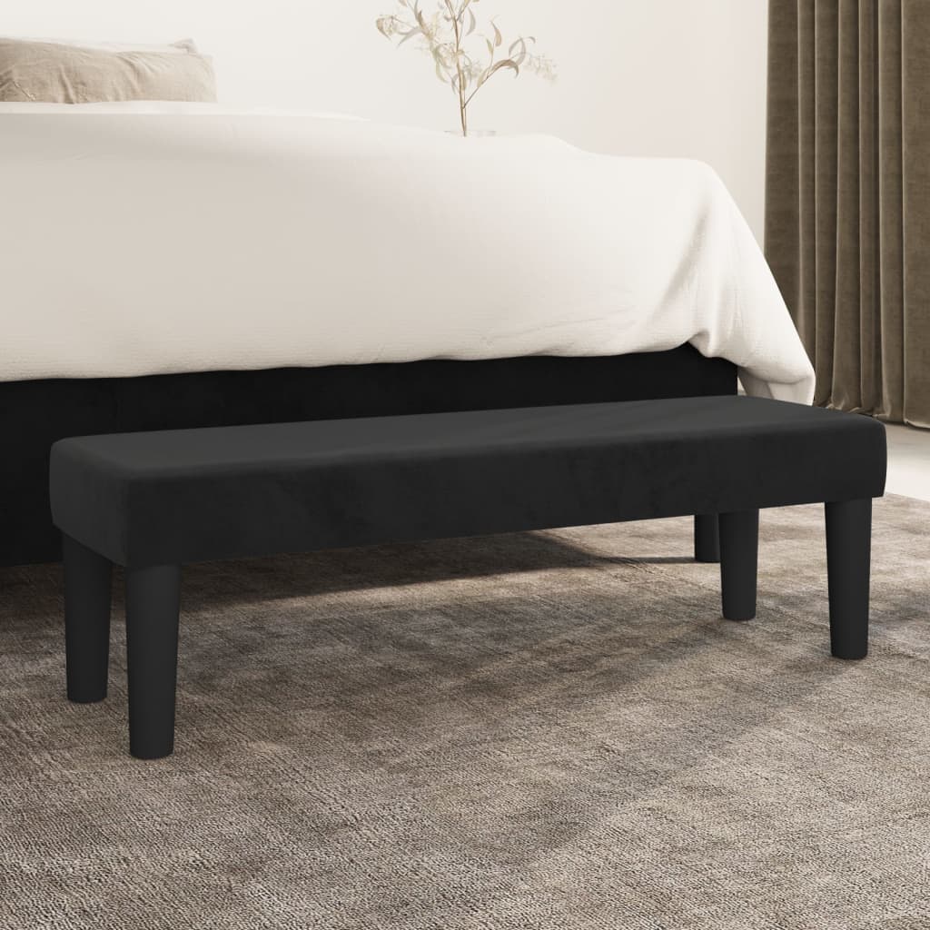 vidaXL Bancă, negru, 100x30x30 cm, catifea vidaXL Bancă, negru, 100x30x30 cm, catifea