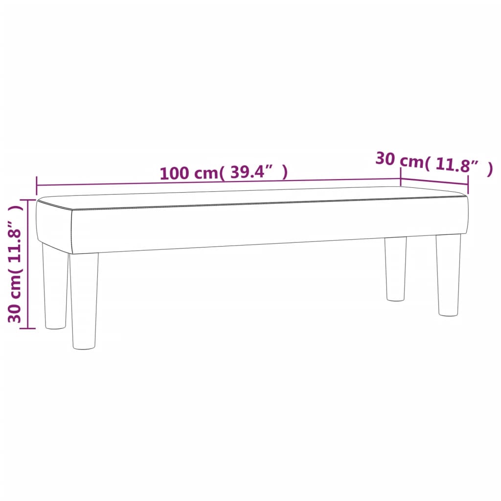 vidaXL Bancă, albastru închis, 100x30x30 cm, catifea vidaXL Bancă, albastru închis, 100x30x30 cm, catifea