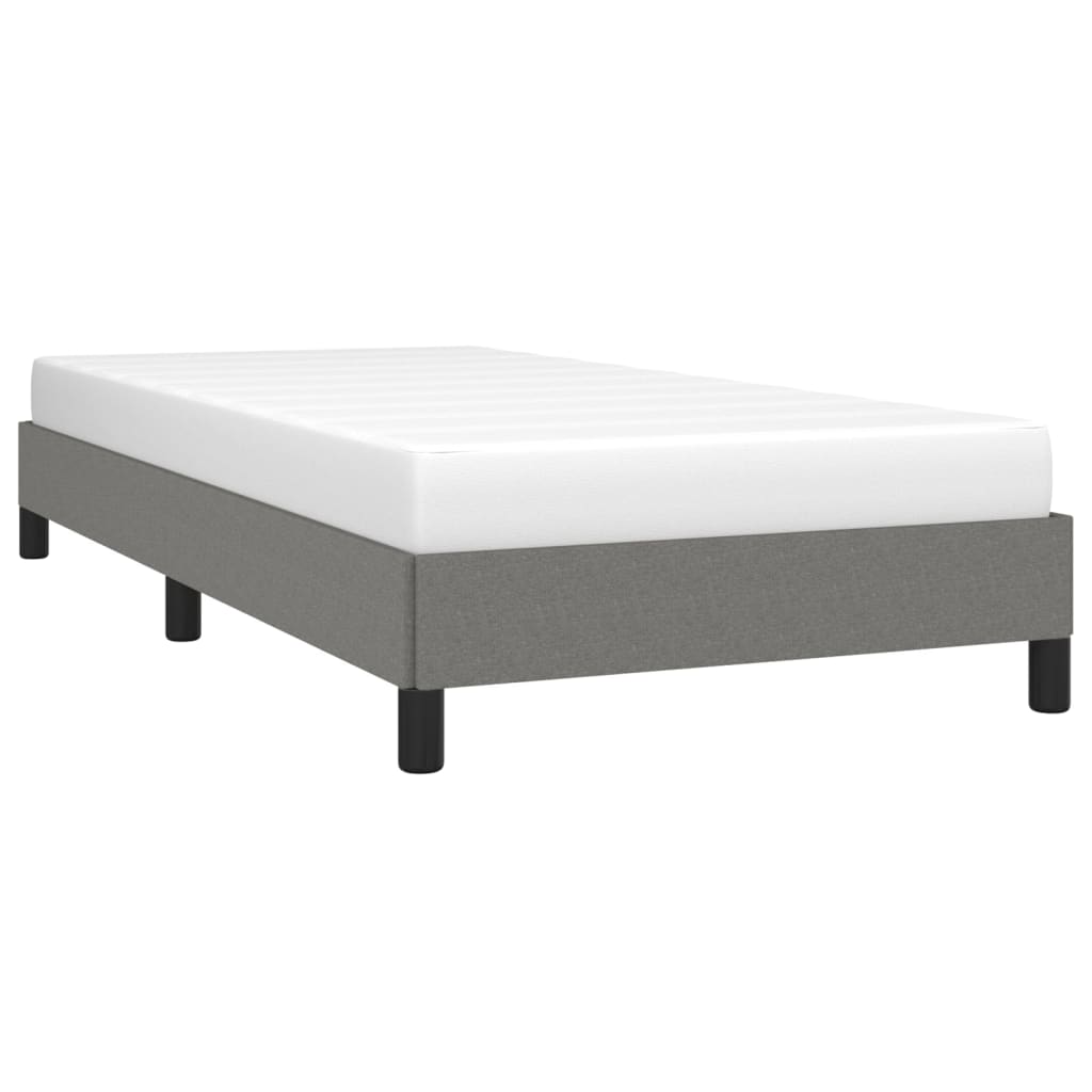 vidaXL Cadru de pat fără saltea, gri închis, 100x200 cm, textil