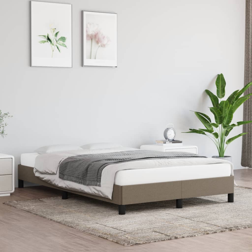 vidaXL Cadru de pat fără saltea, gri taupe, 120x200 cm, textil vidaXL Cadru de pat fără saltea, gri taupe, 120x200 cm, textil