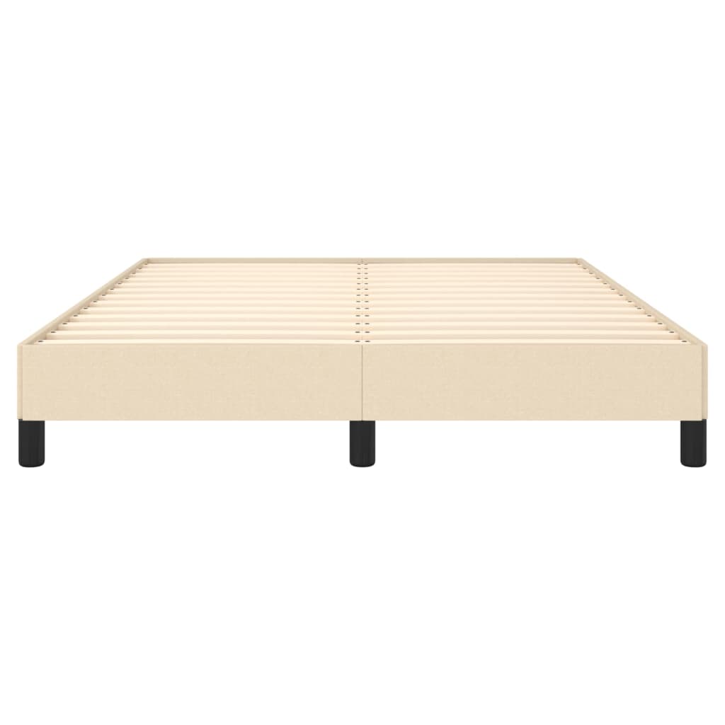 vidaXL Cadru de pat fără saltea, crem, 140x190 cm, textil