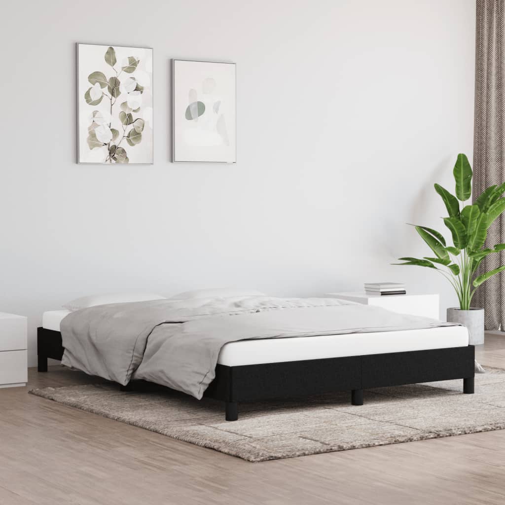 vidaXL Cadru de pat fără saltea, negru, 140x200 cm, textil vidaXL Cadru de pat fără saltea, negru, 140x200 cm, textil