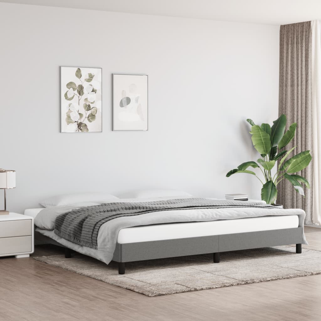 vidaXL Cadru de pat fără saltea, gri închis, 200x200 cm, textil vidaXL Cadru de pat fără saltea, gri închis, 200x200 cm, textil