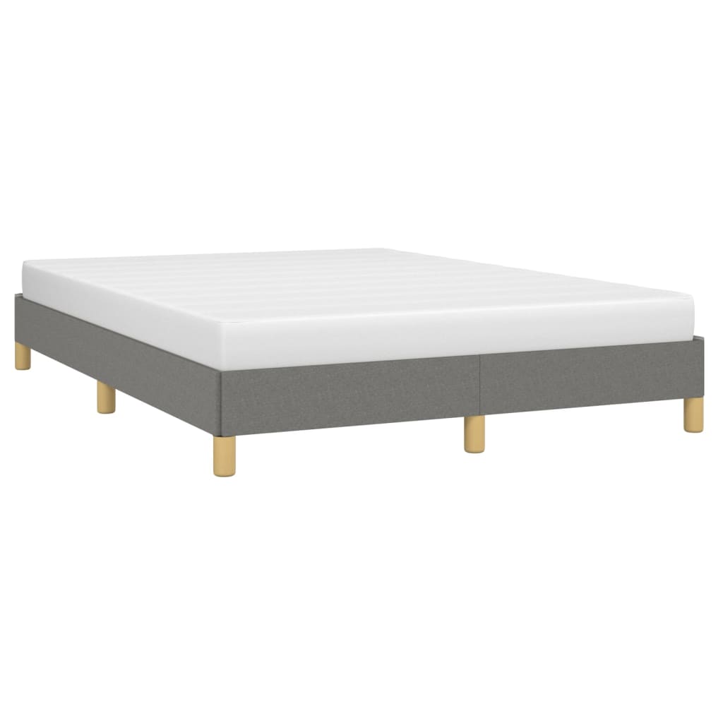 vidaXL Cadru de pat fără saltea, gri închis, 140x190 cm, textil