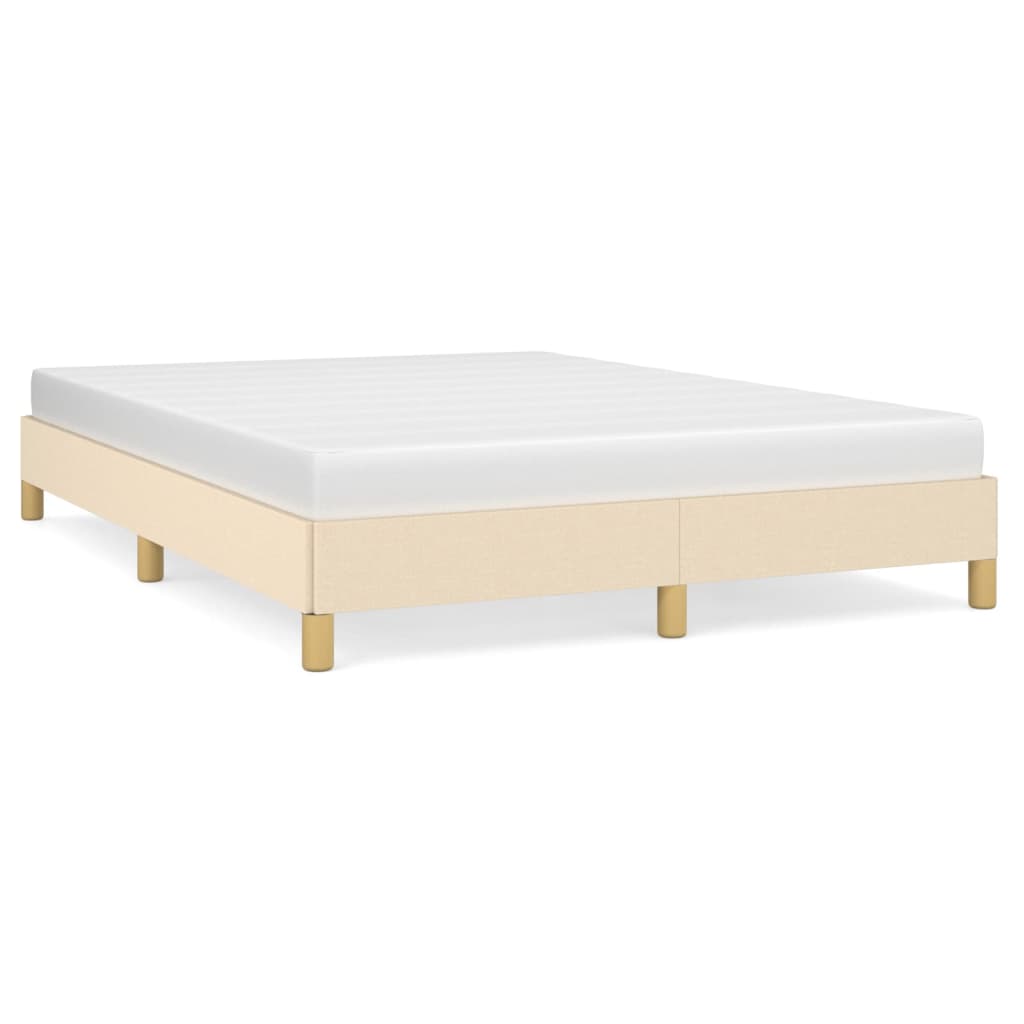 vidaXL Cadru de pat fără saltea, crem, 140x190 cm, textil