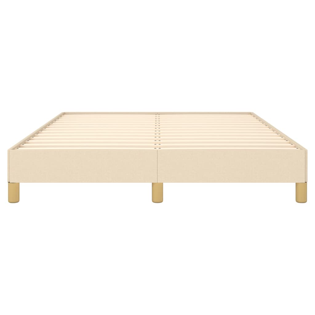 vidaXL Cadru de pat fără saltea, crem, 140x190 cm, textil