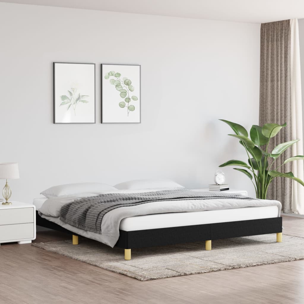 vidaXL Cadru de pat fără saltea, negru, 180x200 cm, textil vidaXL Cadru de pat fără saltea, negru, 180x200 cm, textil