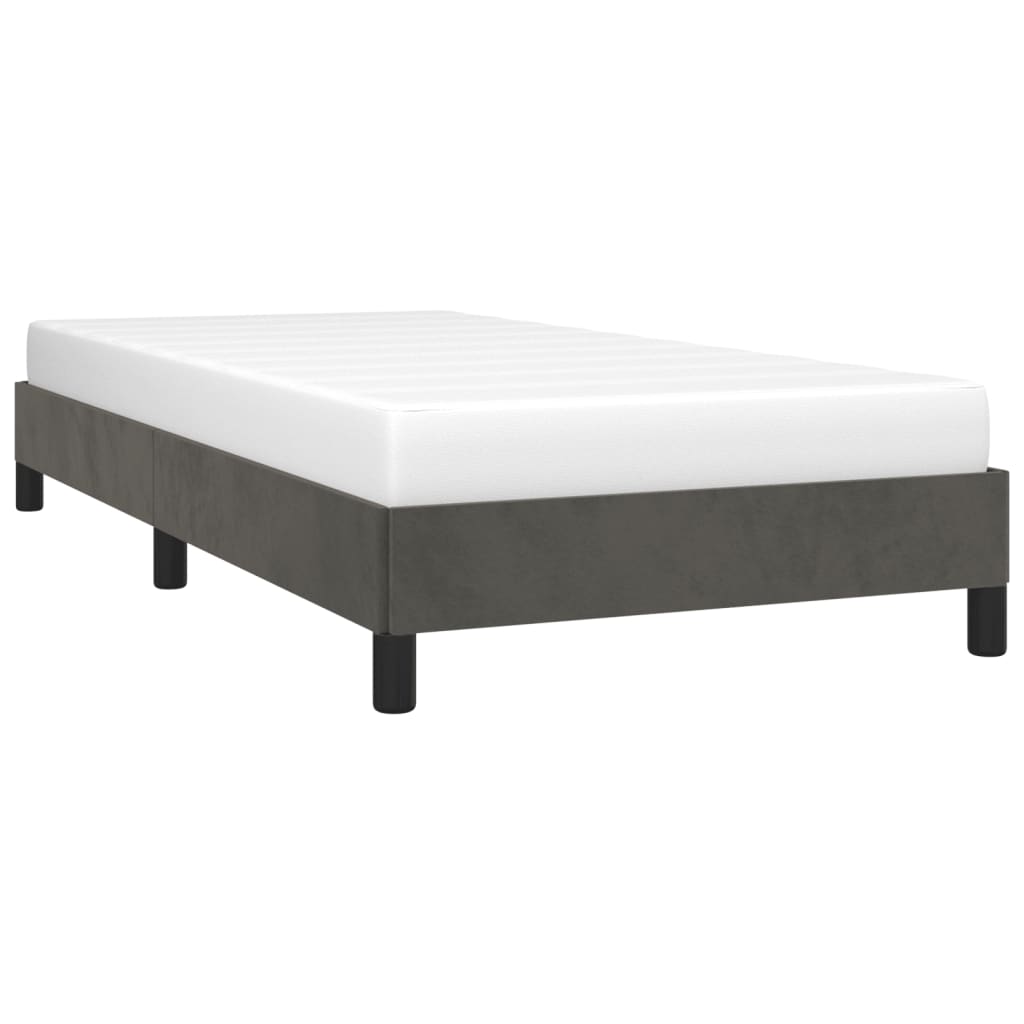 vidaXL Cadru de pat fără saltea, gri închis, 90x190 cm, catifea vidaXL Cadru de pat fără saltea, gri închis, 90x190 cm, catifea