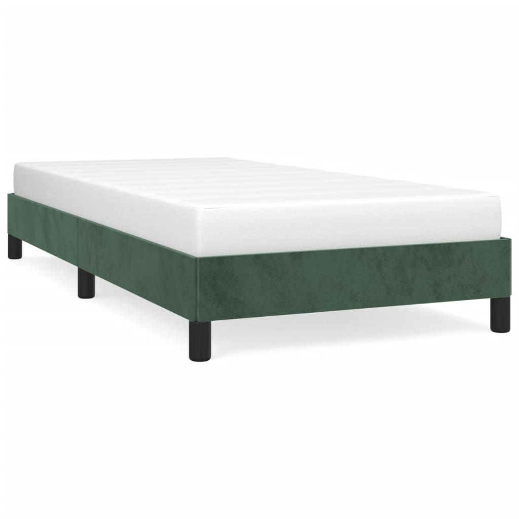 vidaXL Cadru de pat fără saltea, verde închis, 90x190 cm, catifea vidaXL Cadru de pat fără saltea, verde închis, 90x190 cm, catifea
