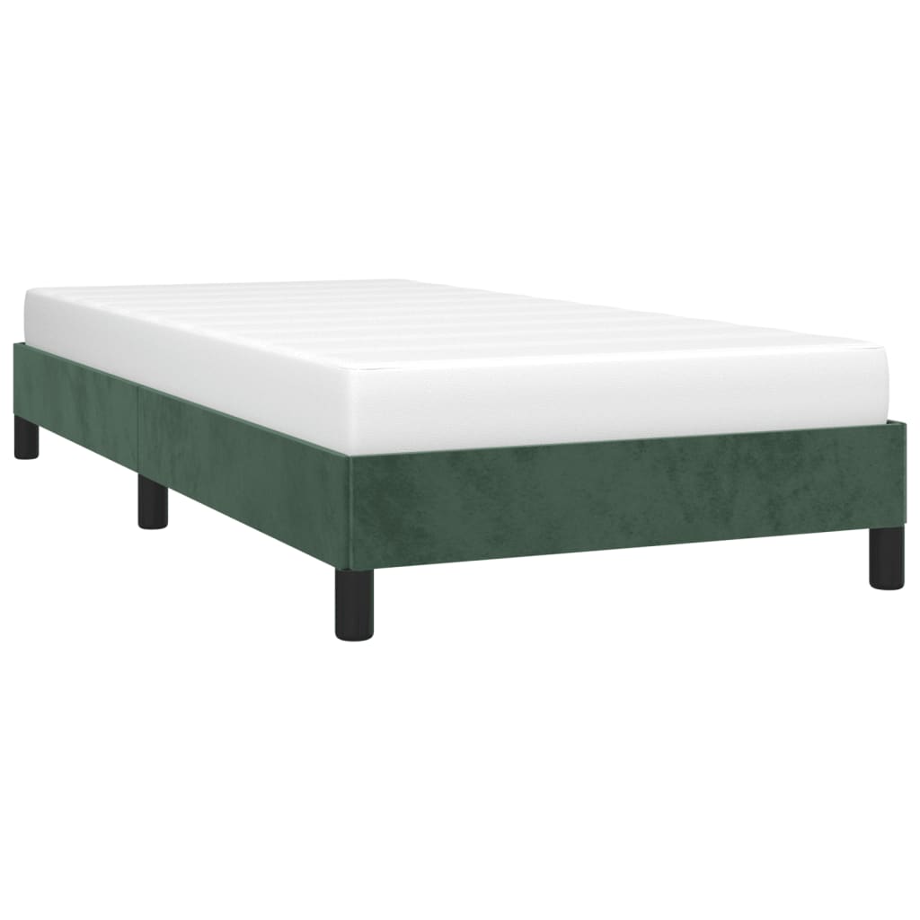 vidaXL Cadru de pat fără saltea, verde închis, 90x190 cm, catifea vidaXL Cadru de pat fără saltea, verde închis, 90x190 cm, catifea