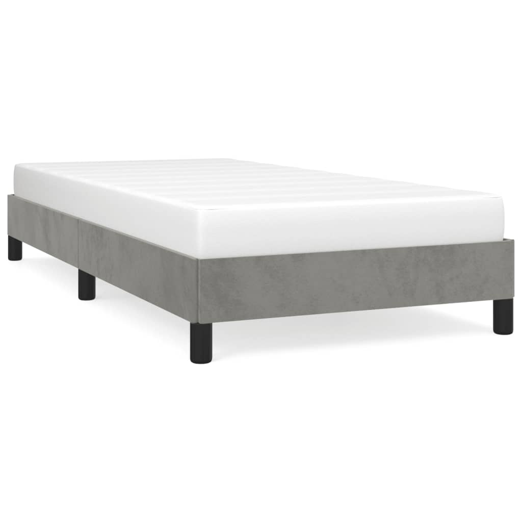 vidaXL Cadru de pat fără saltea, gri deschis, 90x200 cm, catifea