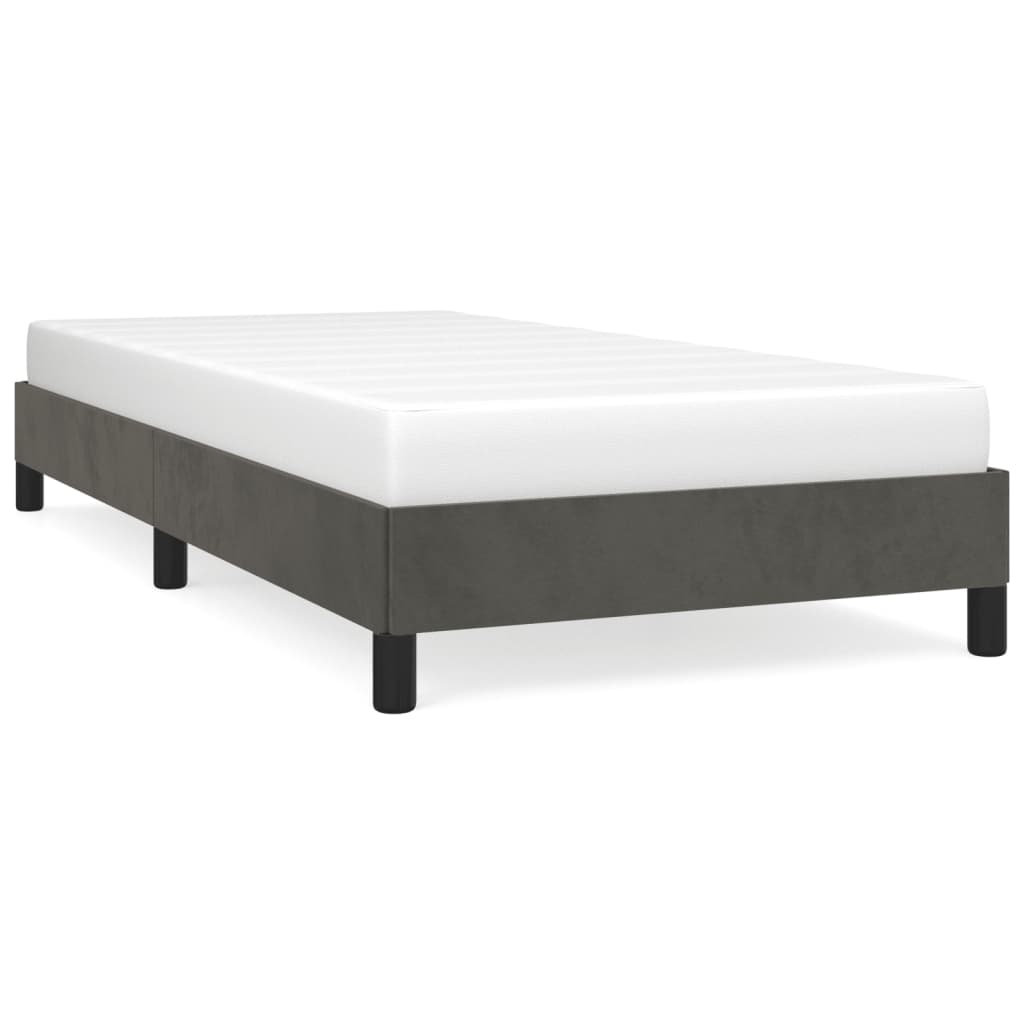 vidaXL Cadru de pat fără saltea, gri închis, 100x200 cm, catifea