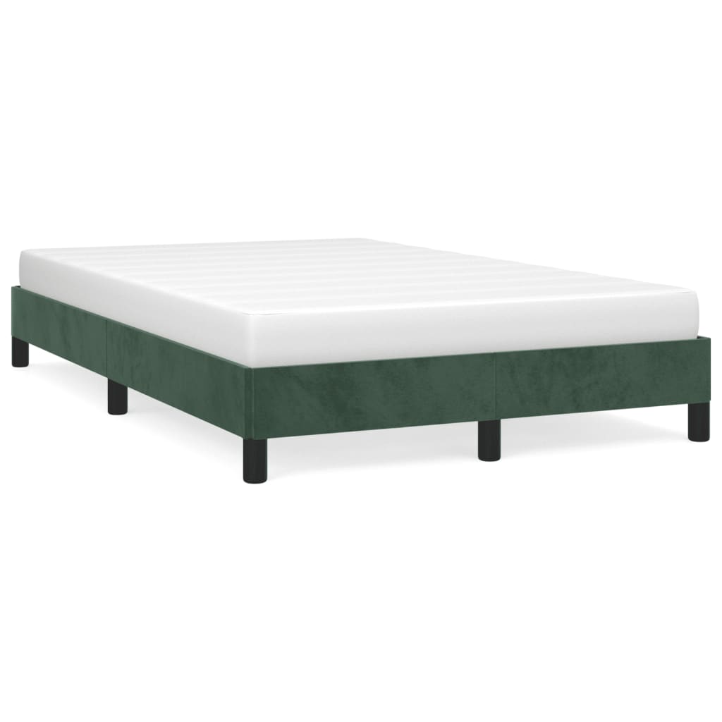 vidaXL Cadru de pat fără saltea, verde închis, 120x200 cm, catifea vidaXL Cadru de pat fără saltea, verde închis, 120x200 cm, catifea