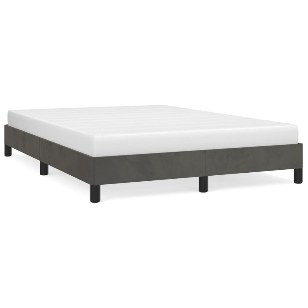 vidaXL Cadru de pat fără saltea, gri închis, 140x190 cm, catifea