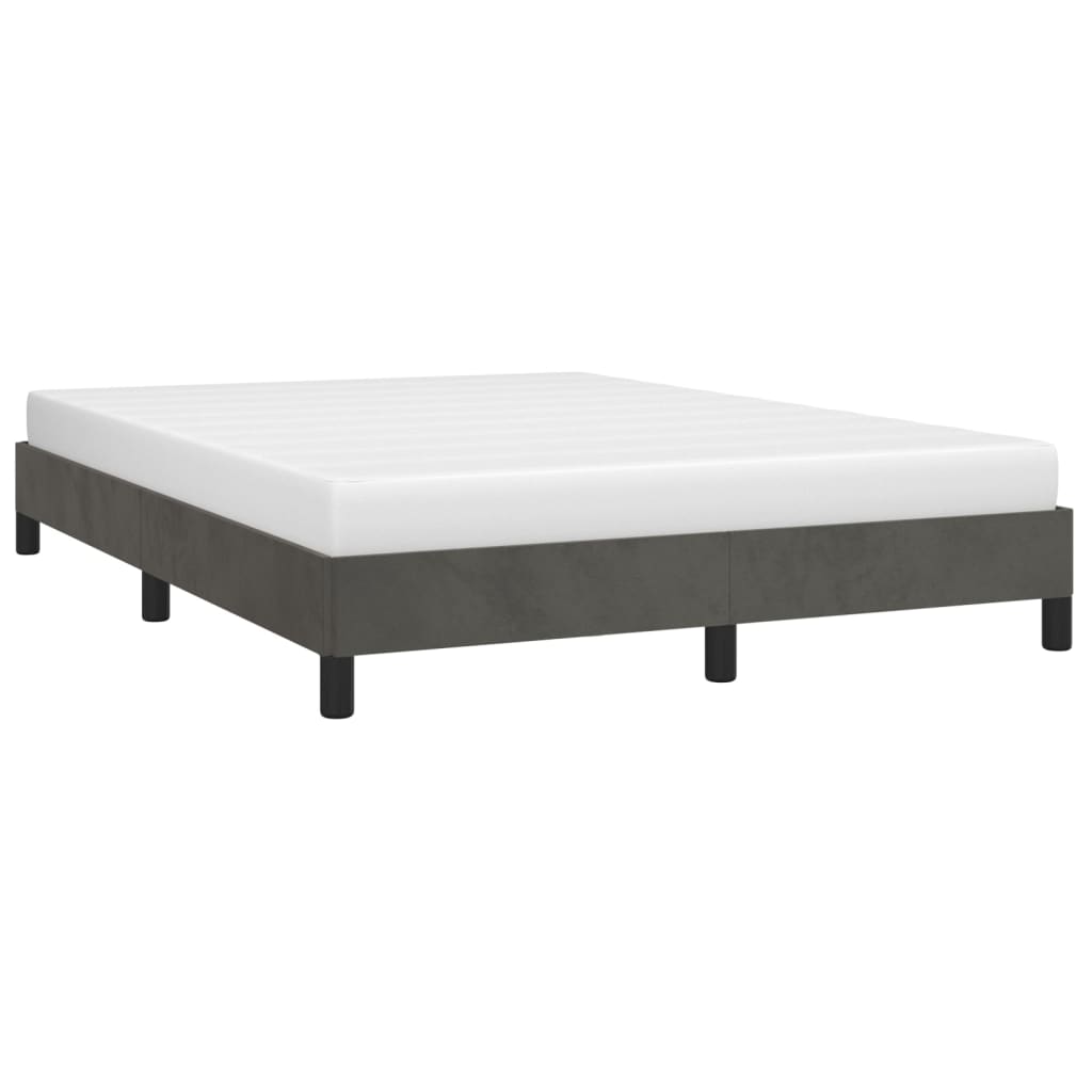vidaXL Cadru de pat fără saltea, gri închis, 140x190 cm, catifea