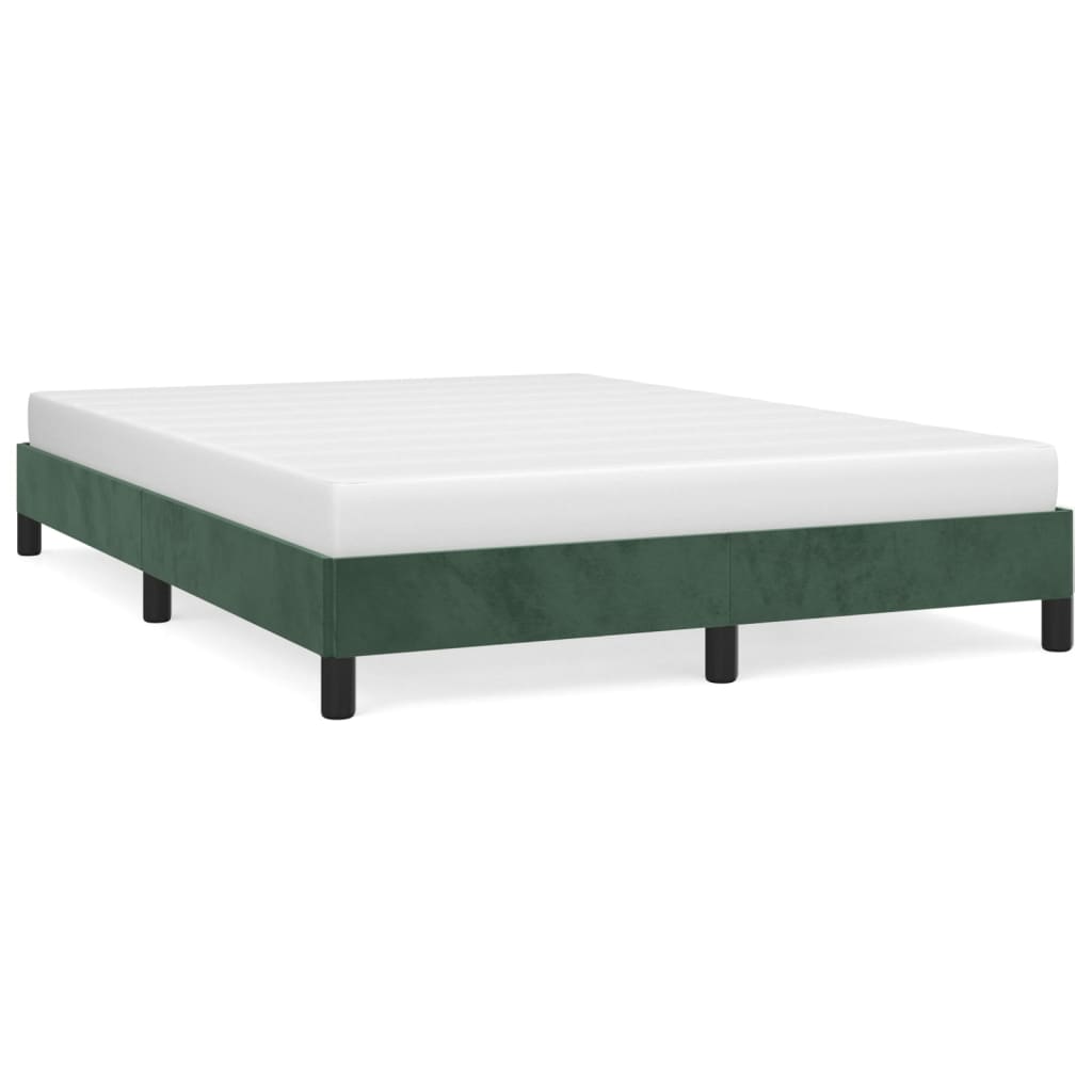 vidaXL Cadru de pat fără saltea, verde închis, 140x200 cm, catifea vidaXL Cadru de pat fără saltea, verde închis, 140x200 cm, catifea
