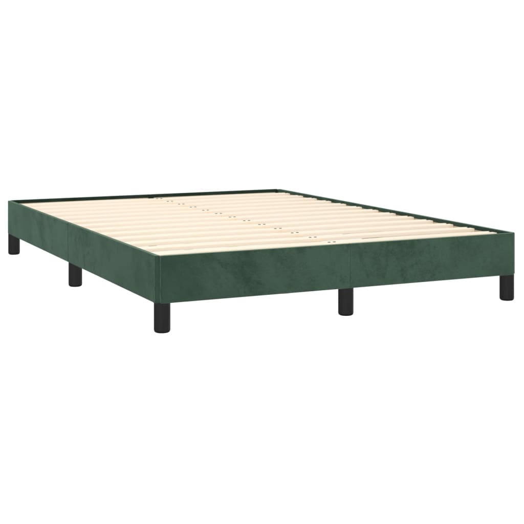 vidaXL Cadru de pat fără saltea, verde închis, 140x200 cm, catifea vidaXL Cadru de pat fără saltea, verde închis, 140x200 cm, catifea