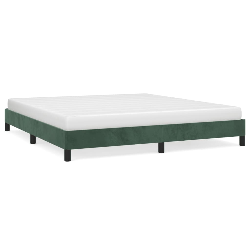 vidaXL Cadru de pat fără saltea, verde închis, 160x200 cm, catifea vidaXL Cadru de pat fără saltea, verde închis, 160x200 cm, catifea