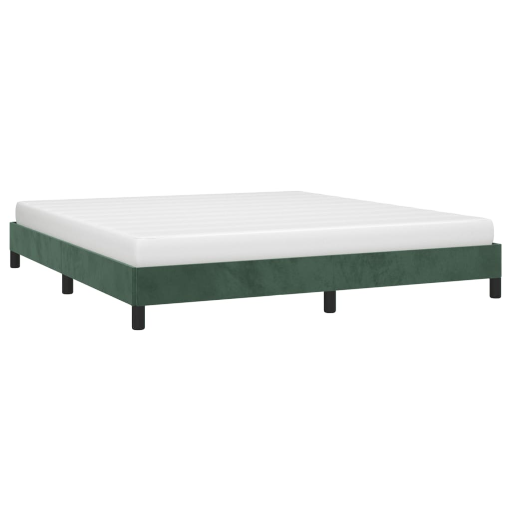 vidaXL Cadru de pat fără saltea, verde închis, 160x200 cm, catifea vidaXL Cadru de pat fără saltea, verde închis, 160x200 cm, catifea