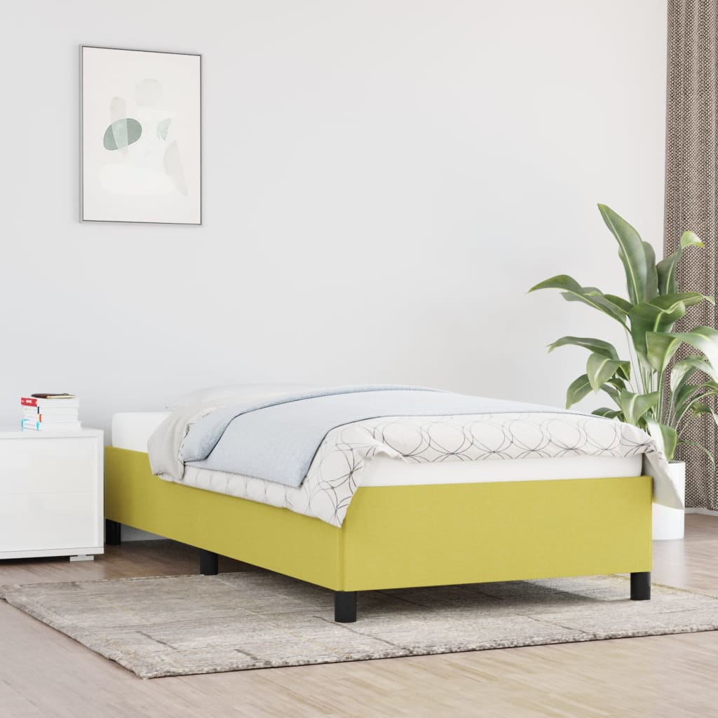 vidaXL Cadru de pat fără saltea, verde, 100x200 cm, textil vidaXL Cadru de pat fără saltea, verde, 100x200 cm, textil