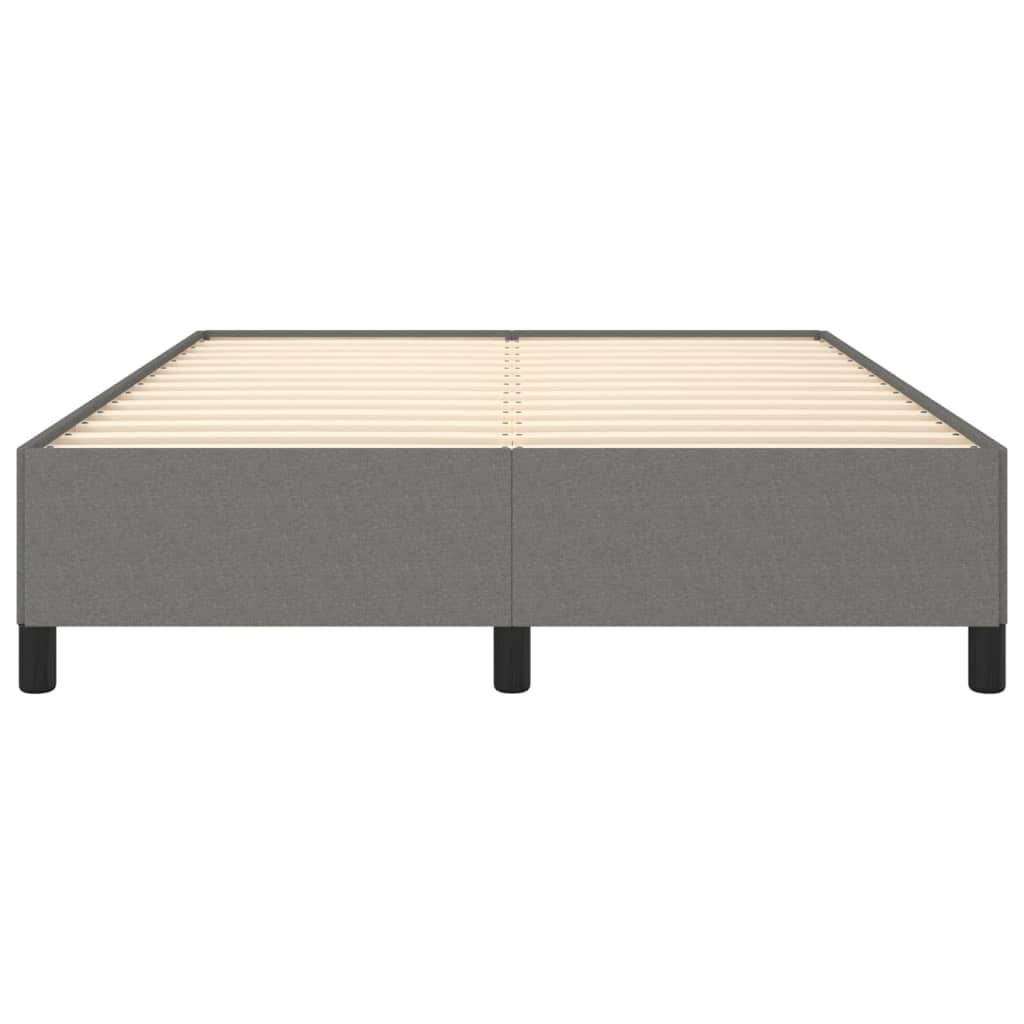 vidaXL Cadru de pat fără saltea, gri închis, 140x190 cm, textil