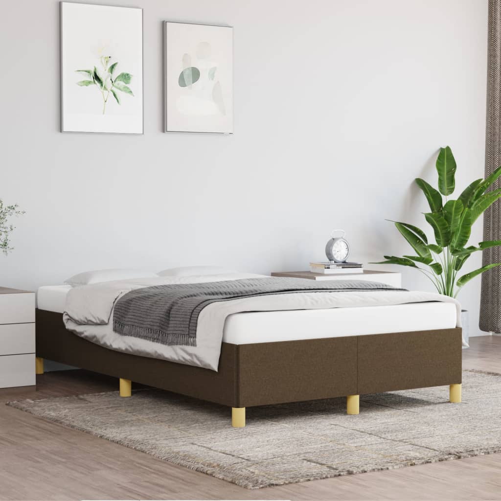 vidaXL Cadru de pat fără saltea, maro închis, 120x200 cm, textil vidaXL Cadru de pat fără saltea, maro închis, 120x200 cm, textil
