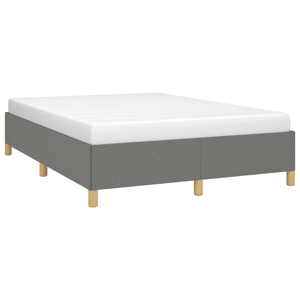 vidaXL Cadru de pat fără saltea, gri închis, 140x190 cm, textil