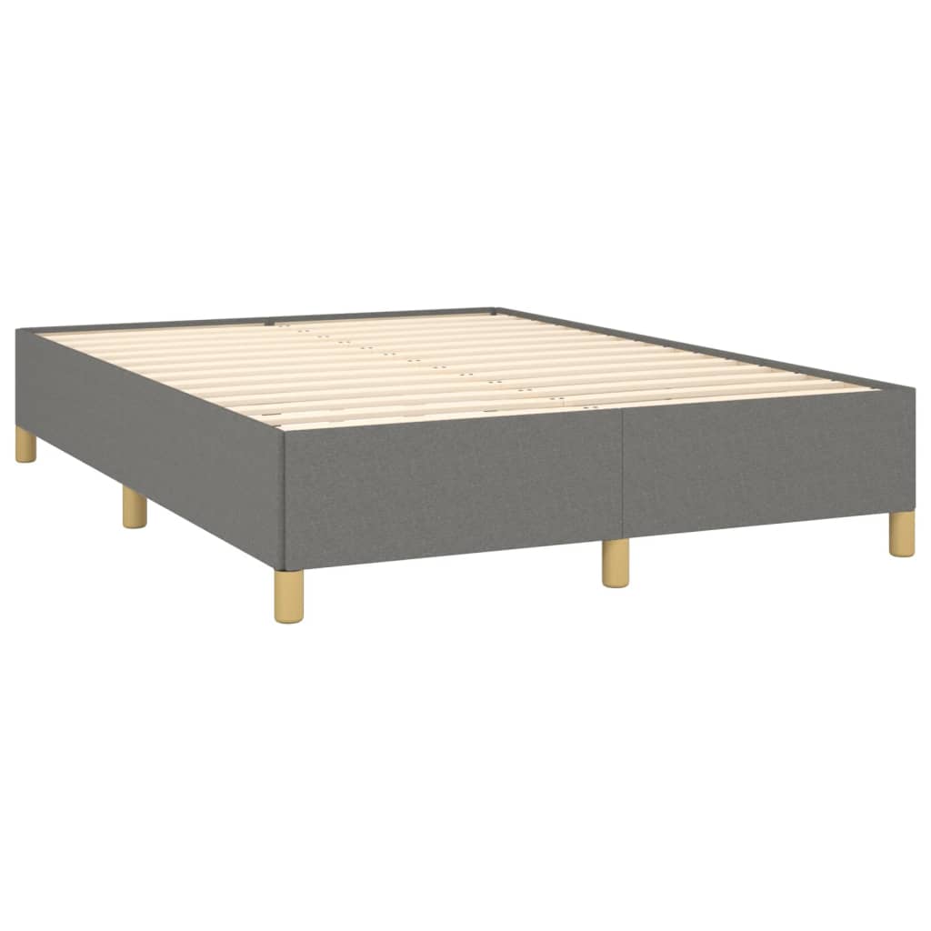 vidaXL Cadru de pat fără saltea, gri închis, 140x190 cm, textil