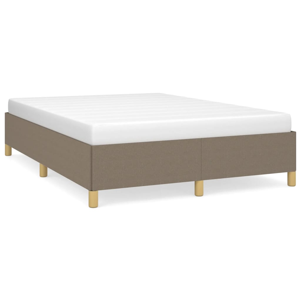 vidaXL Cadru de pat fără saltea, gri taupe, 140x190 cm, textil vidaXL Cadru de pat fără saltea, gri taupe, 140x190 cm, textil