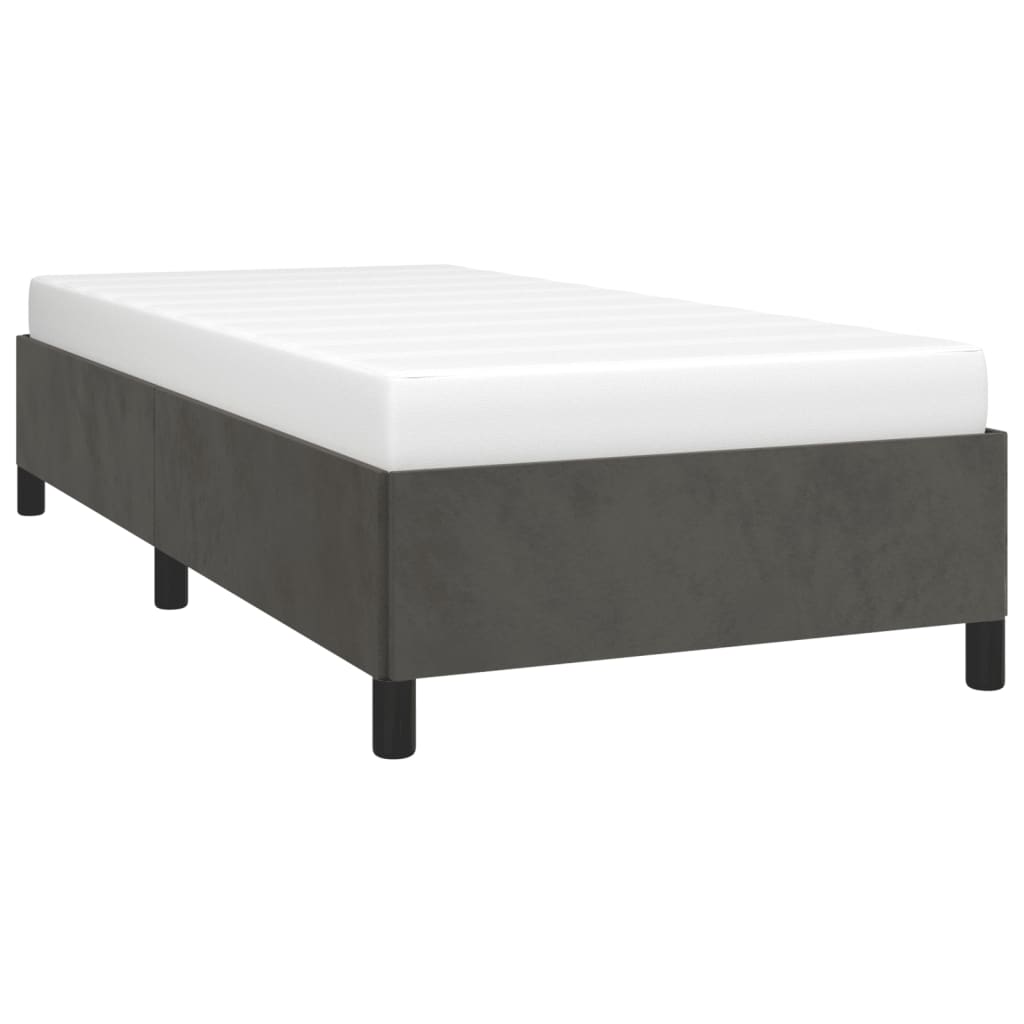 vidaXL Cadru de pat fără saltea, gri închis, 90x190 cm, catifea vidaXL Cadru de pat fără saltea, gri închis, 90x190 cm, catifea