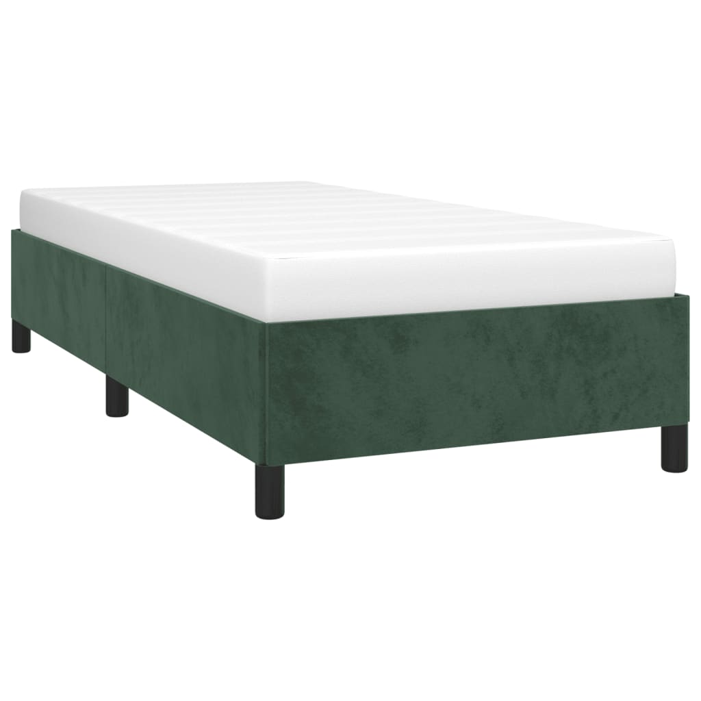 vidaXL Cadru de pat fără saltea, verde închis, 100x200 cm, catifea vidaXL Cadru de pat fără saltea, verde închis, 100x200 cm, catifea