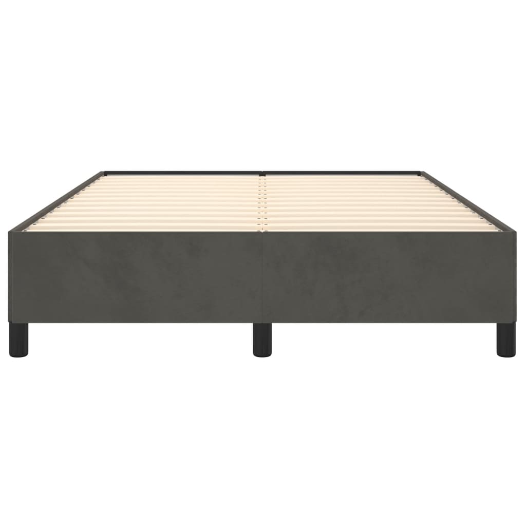 vidaXL Cadru de pat fără saltea, gri închis, 140x190 cm, catifea