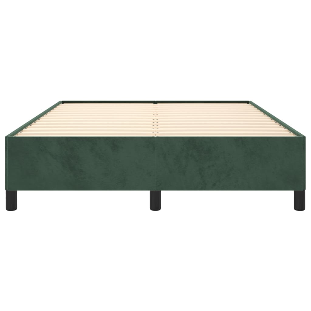 vidaXL Cadru de pat fără saltea, verde închis, 140x190 cm, catifea vidaXL Cadru de pat fără saltea, verde închis, 140x190 cm, catifea