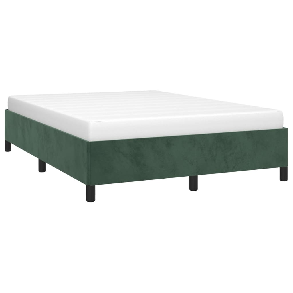vidaXL Cadru de pat fără saltea, verde închis, 140x200 cm, catifea vidaXL Cadru de pat fără saltea, verde închis, 140x200 cm, catifea