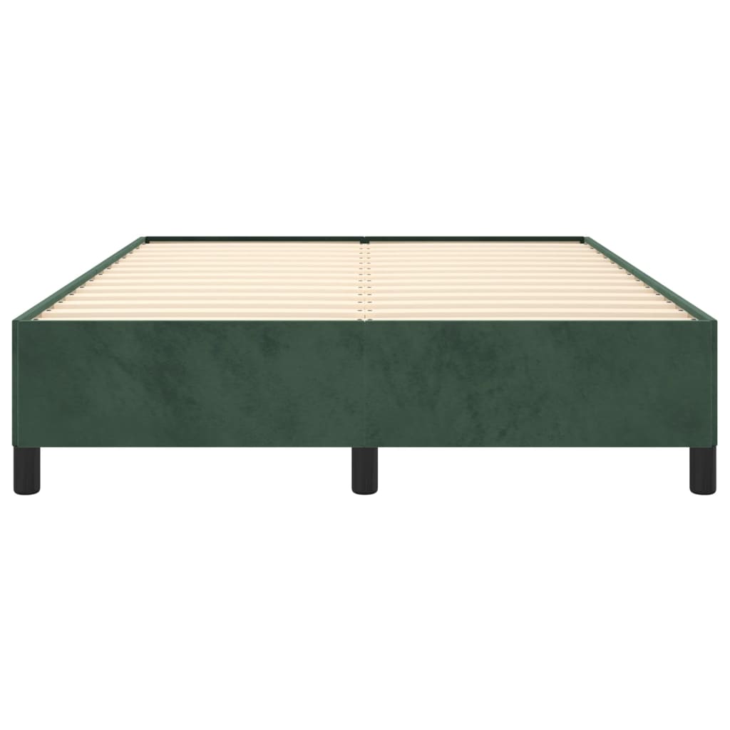 vidaXL Cadru de pat fără saltea, verde închis, 140x200 cm, catifea vidaXL Cadru de pat fără saltea, verde închis, 140x200 cm, catifea