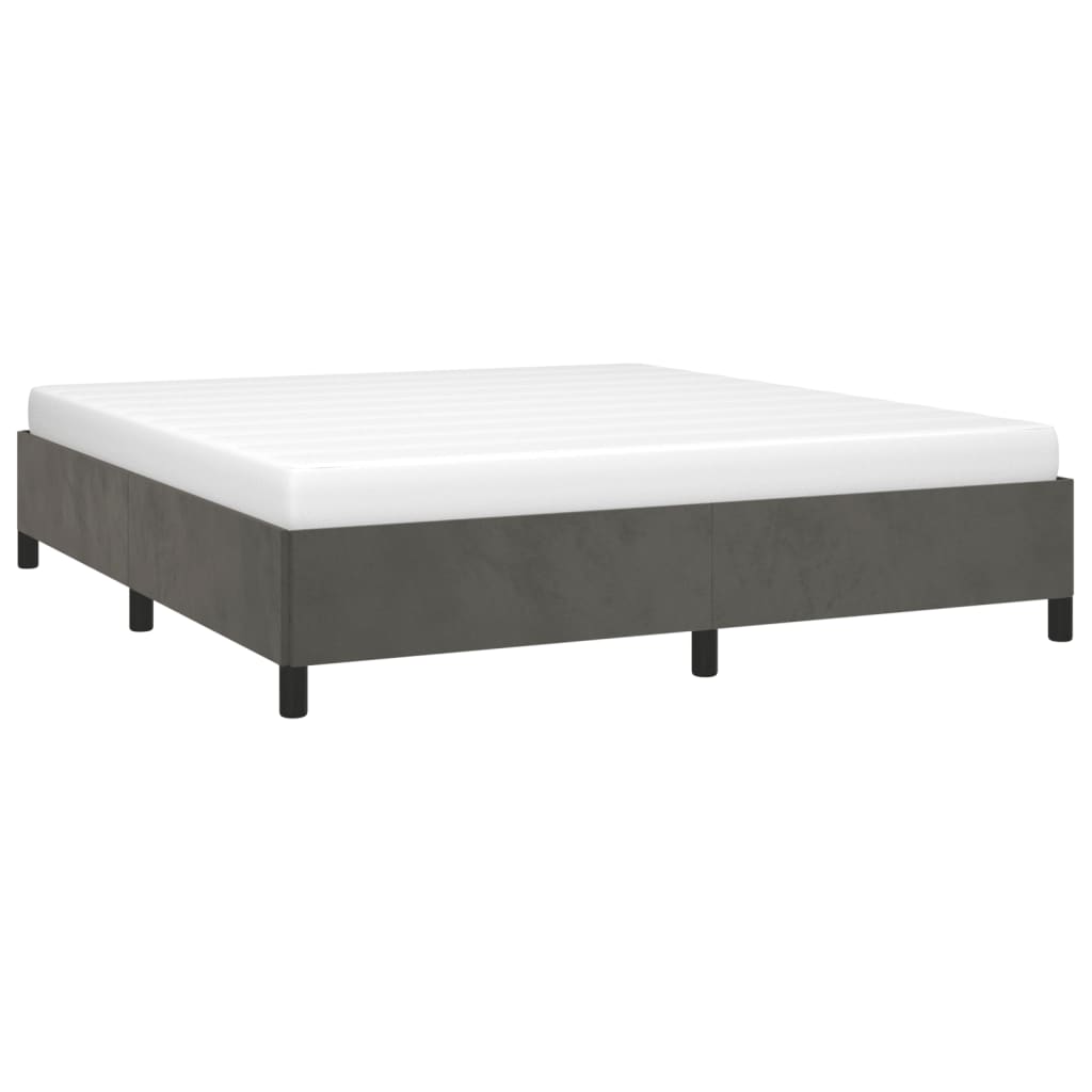 vidaXL Cadru de pat fără saltea, gri închis, 160x200 cm, catifea