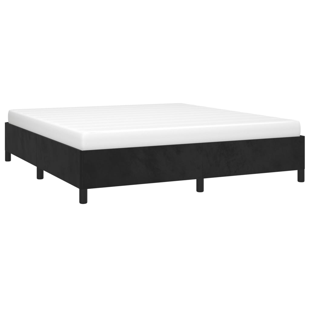 vidaXL Cadru de pat fără saltea, negru, 160x200 cm, catifea vidaXL Cadru de pat fără saltea, negru, 160x200 cm, catifea